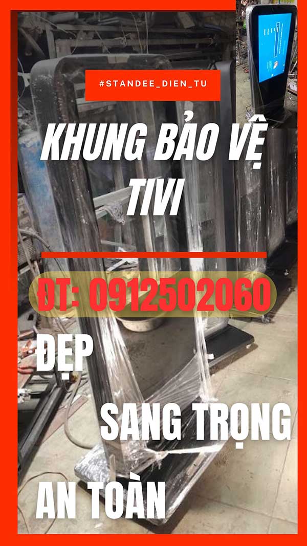 Khung Kiosk Thông Tin Việt Nam 2025 6 làm quảng cáo bằng khung standee điện tử ghép tivi
